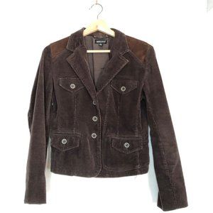WET SEAL brown corduroy blazer with suede accents academic